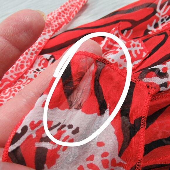 WORTH New York Red Silk Fringe Fire Dress Women’s Size 6 - Picture 10 of 12